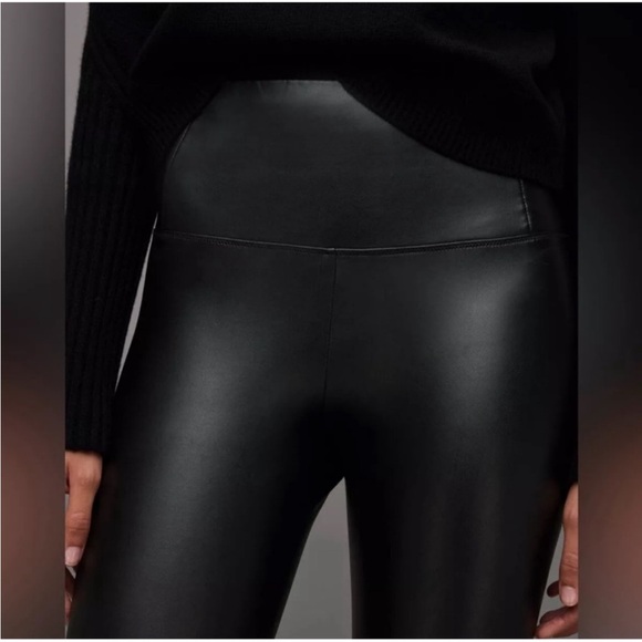 All Saints Cora Vegan Leather Black Leggings Womens US Size 2 - Picture 3 of 12